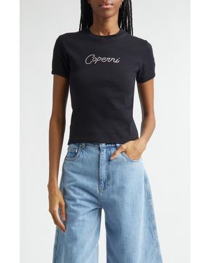 Coperni Crystal Logo Organic Cotton Baby Tee - Black