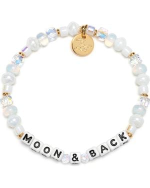 Little Words Project Moon & Back Beaded Stretch Bracelet - Metallic