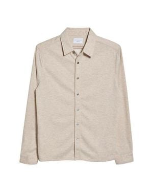 7 Diamonds Generation Pinstripe Double Knit Button-Up Shirt - Natural