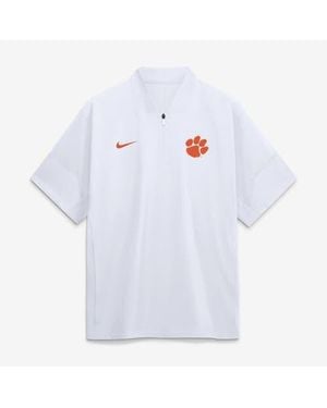 Nike Clemson Tigers 2026 Sideline Short Sleeve Quarter-Zip Coach Jacket - White