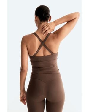 H&M Integral-Bra Sports Top With Softmove - Brown