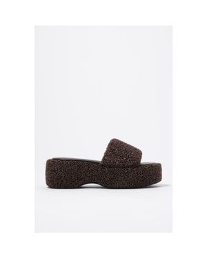 Bimba Y Lola Textile High Sole Sandal - Brown