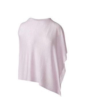 Kinross Cashmere Featherweight Poncho - Pink
