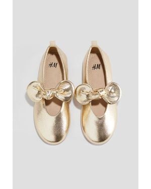 H&M Bow-Detail Ballet Pumps - Natural