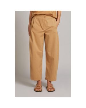 MM by Max Mara Belli Jersey Barrel Leg Pants - Brown