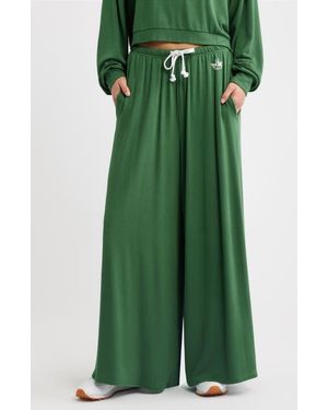Boys Lie Match Point 94 Crepe Leah Wide Leg Pants - Green