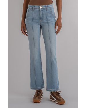 Kut From The Kloth Kelsey Pintuck High Waist Kick Flare Jeans - Blue