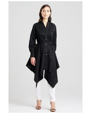 Natori Cotton Poplin Handkerchief Shirt - Black