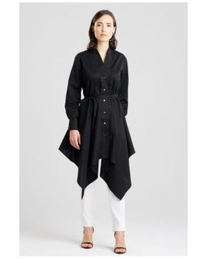 Natori Cotton Poplin Handkerchief Shirt - Black