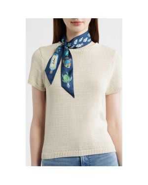 Echo Sea Silk Ribbon Scarf - Blue