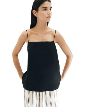 H&M Fine-Knit Strappy Top - Black
