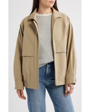 Mango Oversize Cotton Blend Jacket - Natural