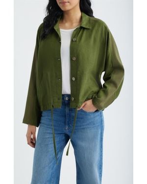 City Blues Crop Dolman Sleeve Shirt Jacket - Green