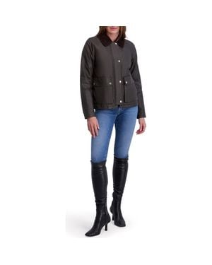 Kensie Water Resistant Waxed Cotton Barn Jacket - Black