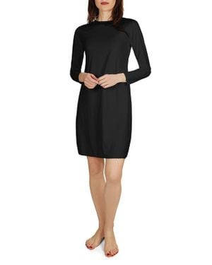 Memoi Bonded Long Sleeve Slip - Black