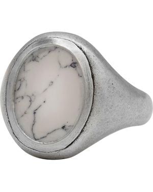 John Varvatos Artisan Sterling Howlite Signet Ring - Gray
