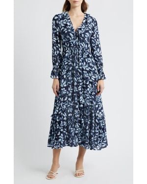 Rails Rois Floral Ruffle Long Sleeve Maxi Dress - Blue