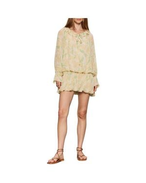 Sanctuary Floral Print Long Sleeve Minidress - Yellow