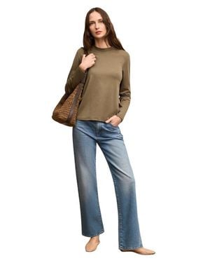 M.M.LaFleur Raquel Organic Pima Cotton Long-Sleeve Tee - Blue