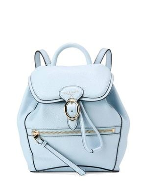 Cole Haan Alexandria Small Flap Leather Backpack - Blue