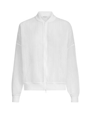 Brunello Cucinelli Broderie Anglaise Bomber Jacket - White