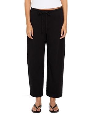 Michael Stars Liana Tie Waist Barrel Leg Pants - Black