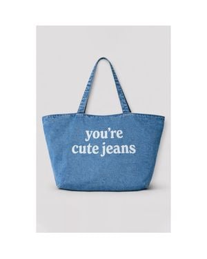 Lola Denim The You'Re Cute Jeans Denim Tote Bag - Blue
