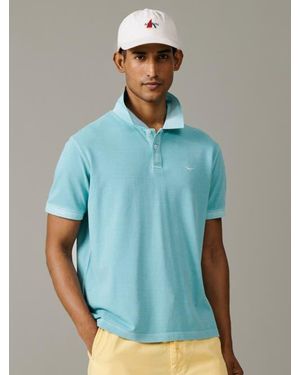 aubi Lusby Short Sleeve Pique Polo Shirt - Blue