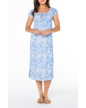 Roxy Sweet Pea Puff Sleeve Midi Dress - Blue