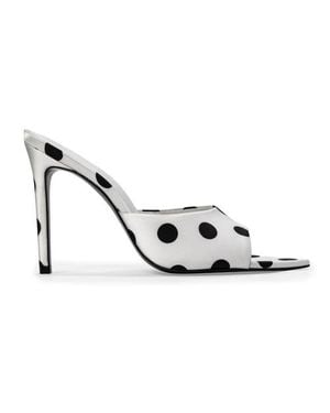 Black Suede Studio Bella 100 Mule - White