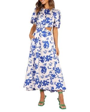 Petal & Pup Aminah Puff Sleeve Maxi Dress - Blue