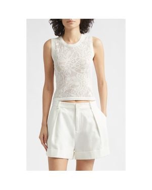 Toccin Lettie Pointelle Knit Tank - White