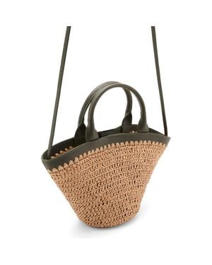 Mango Small Raffia Bucket Bag - Brown