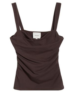 Reformation Trish Ruched Tank - Brown