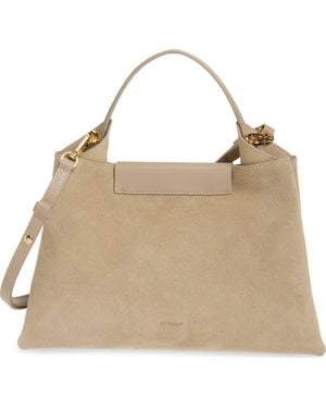 REE PROJECTS Medium Elieze Suede Top Handle Bag - Natural