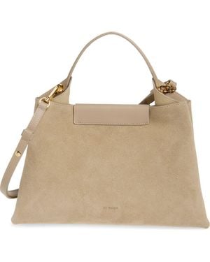 REE PROJECTS Medium Elieze Suede Top Handle Bag - Natural