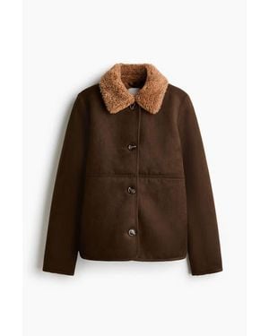 H&M Teddy-Collared Jacket - Brown
