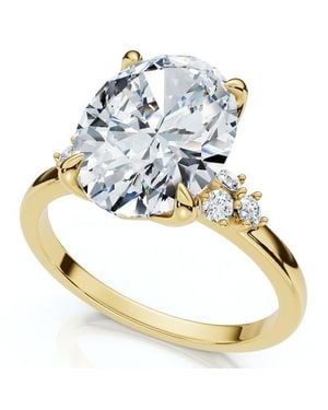 Bliss Diamond 3 1/10Ct Oval Carlie Diamond Engagement Ring 14K Or Platinum Lab Grown - Metallic