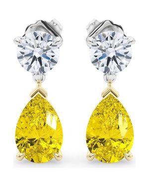 HauteCarat Lab Grown Diamond Drop Earrings - Yellow