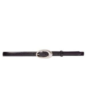 Black Suede Studio Oval Zebra Belt - Black