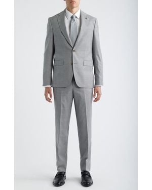 Jack Victor Esprit Contemporary Fit Glen Check Super 100S Wool Suit - Gray