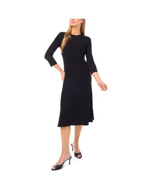 Halogen® Flare Rib Midi Dress - Black