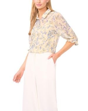 Halogen® Floral Print Woven Shirt - White
