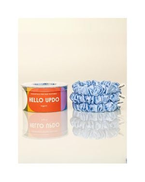 Hello Updo Flora Silk Scrunchie Set - Blue