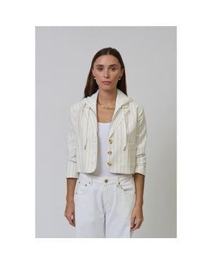 Central Park West Serena Cropped Sleeve Dickey Jacket - Gray