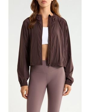 Beyond Yoga Places To Go Water Repellent Jacket - Brown