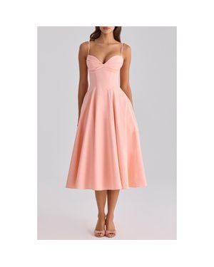 House Of Cb Dahlia Stretch Pima Cotton Cocktail Dress - Pink