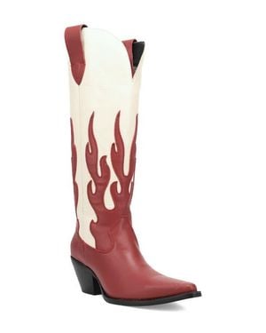 Dingo Burnin' Love Knee High Western Boot - Red