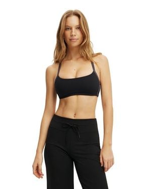 Cotton On Active Ultra Soft Contrast T Bar Crop - Black