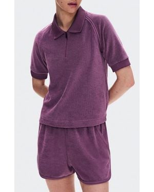 On Shoes Courtside Cott Blend Terry Polo - Purple